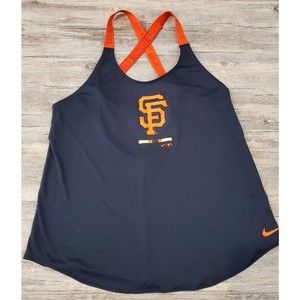 Nike San Francisco Giants Strappy Elastika Band Tank Top Black Orange Sz L MLB